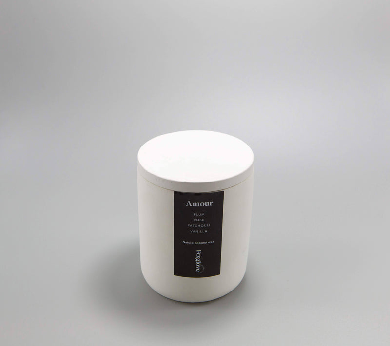 Amour / Plum + Rose + Patchouli + Vanilla Concrete Candle