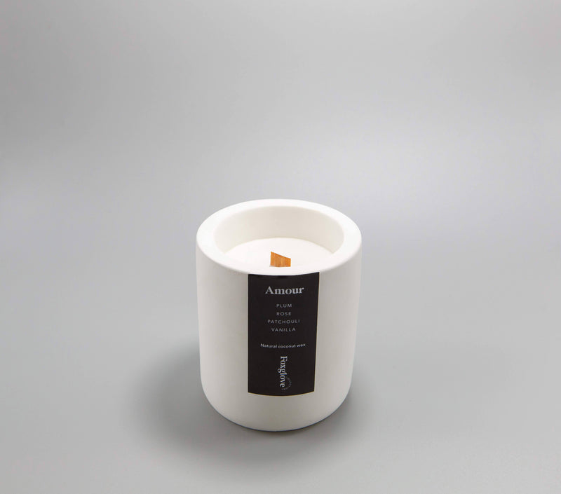 Amour / Plum + Rose + Patchouli + Vanilla Concrete Candle