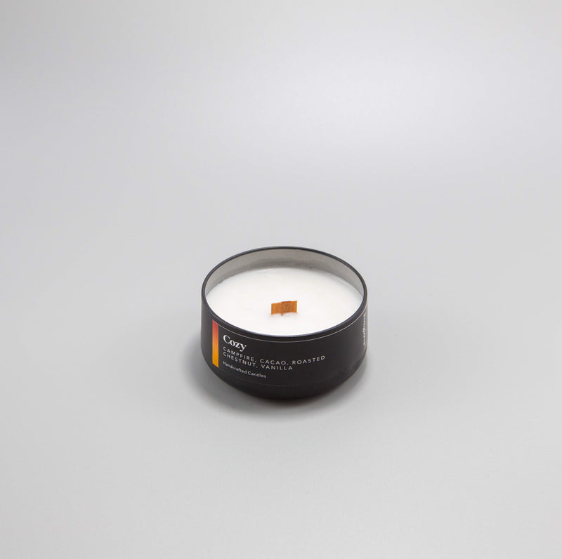 Cozy / Campfire + Cacao + Roasted Chestnut + Vanilla Metal Tin (Large)