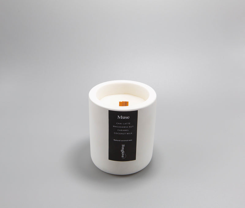 Muse / Chai Latte + Macadamia Nut + Caramel + Coconut Milk Concrete Candle
