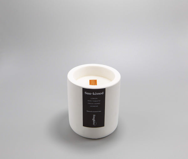 Sun-Kissed/ Lemon + Ripe Tomato + Fresh Herbs + Jasmine Concrete Candle