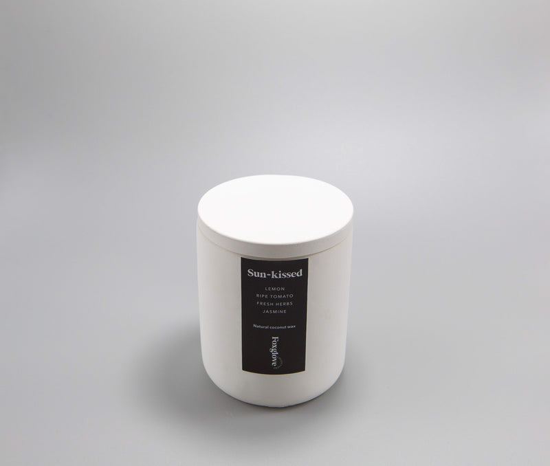 Sun-Kissed/ Lemon + Ripe Tomato + Fresh Herbs + Jasmine Concrete Candle